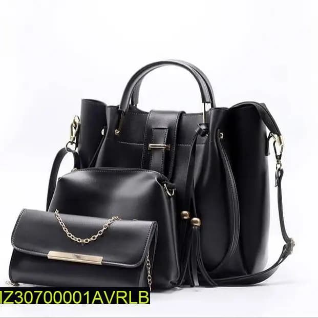   Material: Rexine
  Height: 8 Inches, Width: 4.5 Inches, Length: 10 Inches
  Package Include: 1 x Handbag, 1 x Pouch, 1 x Wallet
  Perfect For All Occasions
  Comfortable Shoulder Straps
  Lightweight And Easy To Wash
  Note: There might be 1-3cm errors 